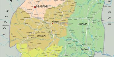 Karte von manzini in Swasiland