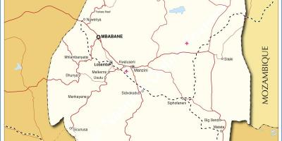 Karte von nhlangano in Swasiland