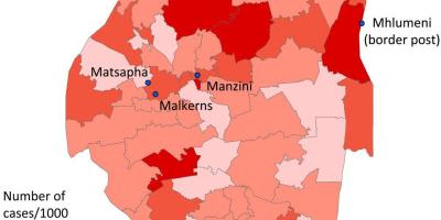 Karte von Swasiland malaria